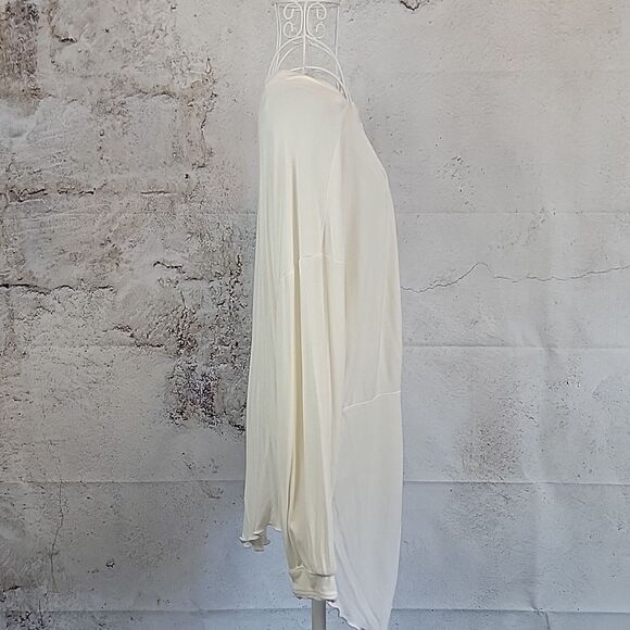 Free People Elegant Cream Draped Blouse In Summer White Womens Size S(Runs Big) - Picture 5 of 12